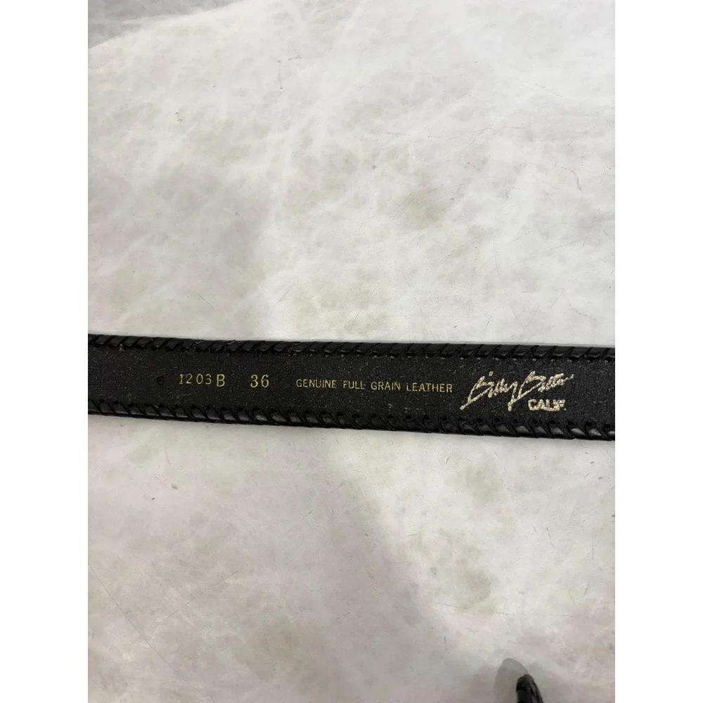 Billy Belts Vintage Mens 36 Black Full‎ Grain Leather Whipstitch Belt 1203 B